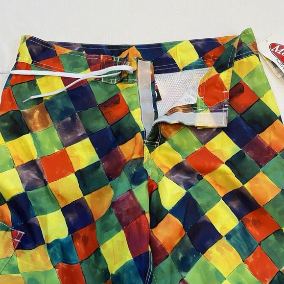 Mambo Australia Men Size M Swim Trunks Multi-Color Tiles Side Pocket NWT $48 - Picture 7 of 16